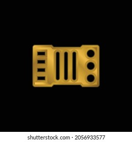 Accordion gold plated metalic icon or logo vector