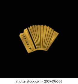 Accordion gold plated metalic icon or logo vector