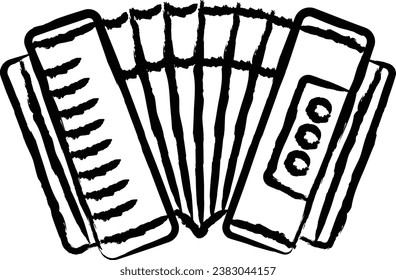 accordion hand drawn vector illustration