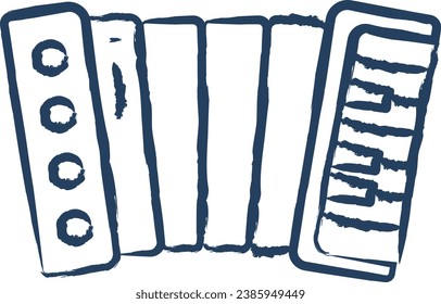 accordion hand drawn vector illustration