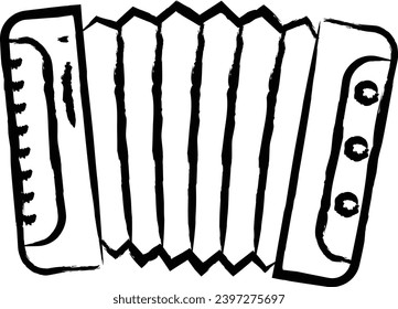 Accordion hand drawn vector illustration