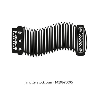 Accordion (harmonic) on the white background. Vector illustration.