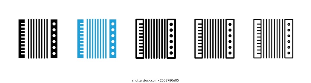 Accordion icon in black and blue colors