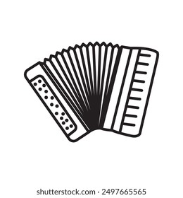 accordion icon Black line art vector