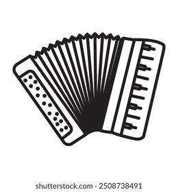 Accordion icon Black line art vector logo