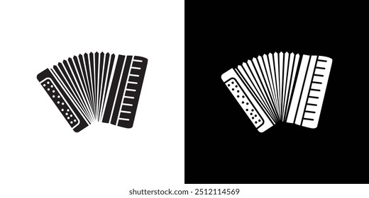 accordion icon Black line art vector logo set