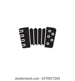 Accordion icon black and white vector outline sign