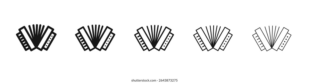 accordion icon black and white vector sign
