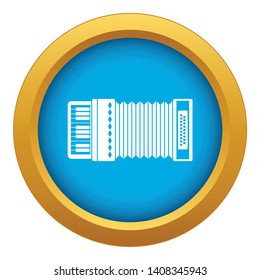 Accordion icon blue vector isolated on white background for any design
