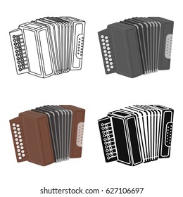 Accordion icon in cartoon style isolated on white background. Oktoberfest symbol stock vector illustration.
