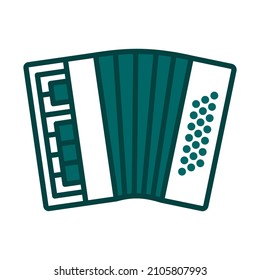 Accordion Icon. Editable Bold Outline With Color Fill Design. Vector Illustration.