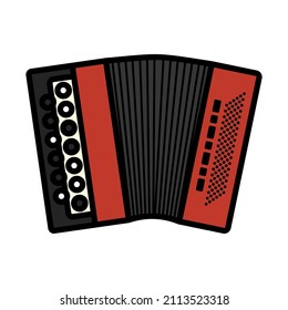 Accordion Icon. Editable Bold Outline With Color Fill Design. Vector Illustration.