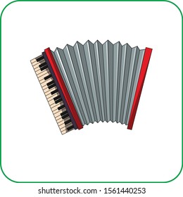 Accordion icon. Flat color design. Vector illustration.