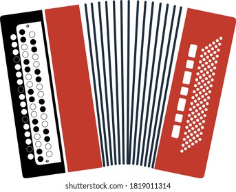 Accordion Icon. Flat Color Design. Vector Illustration.