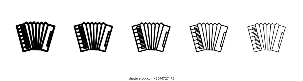 accordion icon flat illustration set logo