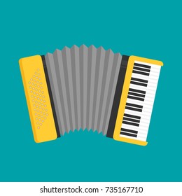 Accordion icon flat vector