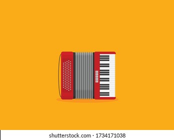 Accordion icon flat vector isolated on color background