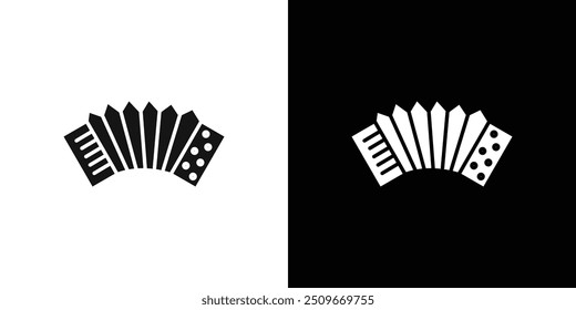 accordion icon Flat vector set outline