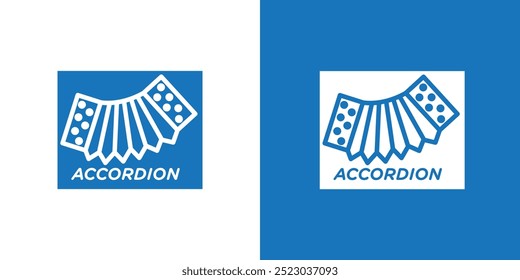 Accordion icon Flat vector set outline