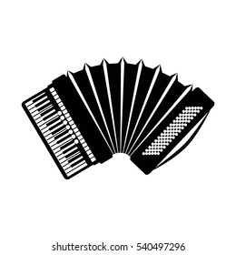 Accordion icon, isolated on white background. Musical instrument icon. Vector illustration.