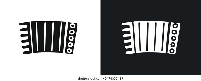 accordion icon linear graphics set vector in black