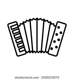 Accordion icon linear logo mark in black and white
