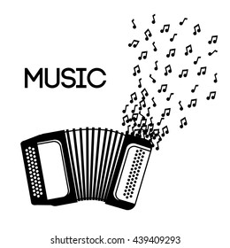 Accordion icon. Music instrument. vector graphic