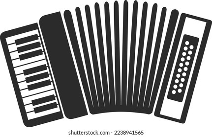 Accordion icon, music object icon black vector