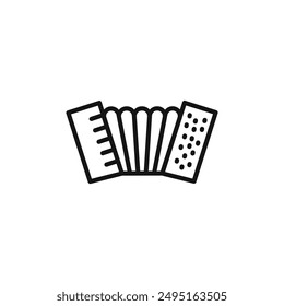 Accordion icon outline collection in black and on white background