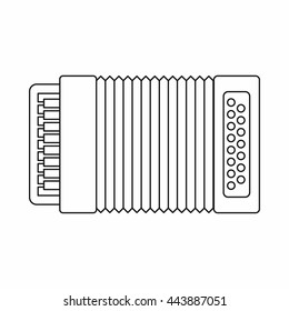 Accordion icon in outline style isolated on white background