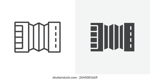 accordion icon Outline vector sign