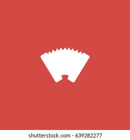 accordion icon. sign design. red background