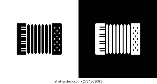 Ícone acordeão silhueta vetor plana ilustração design pack.