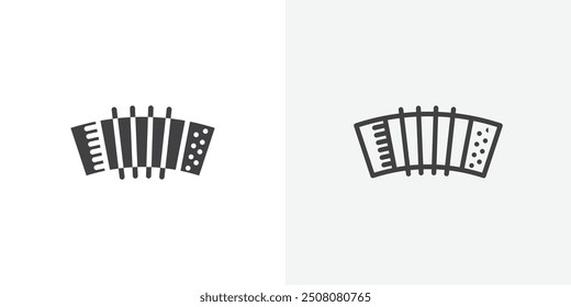 Accordion icon in solid and outlined style