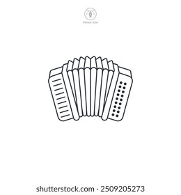 Accordion icon symbol vector illustration isolated on white background