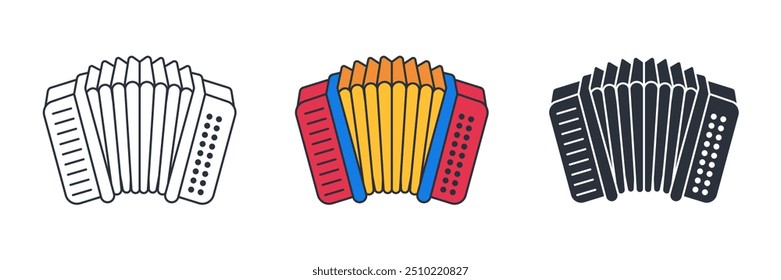 Accordion icon symbol vector illustration isolated on white background