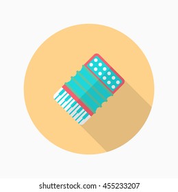 Accordion icon , Vector flat long shadow design.