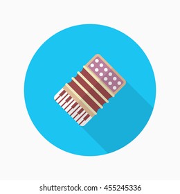 Accordion icon , Vector flat long shadow design.