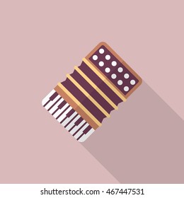 Accordion icon , Vector flat long shadow design.