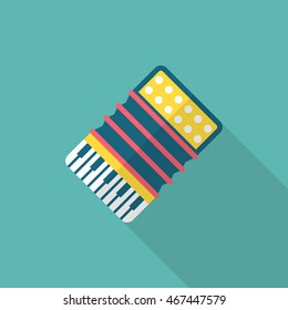 Accordion icon , Vector flat long shadow design.