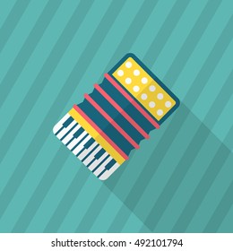 Accordion icon , Vector flat long shadow design.