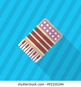 Accordion icon , Vector flat long shadow design.