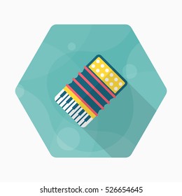 Accordion icon , Vector flat long shadow design.