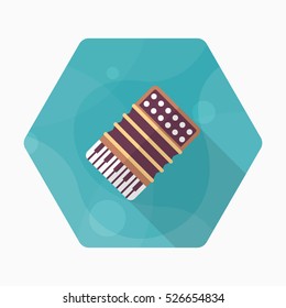 Accordion icon , Vector flat long shadow design.