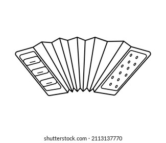 Accordion icon vector illustration. Musical instrument, national folk music.