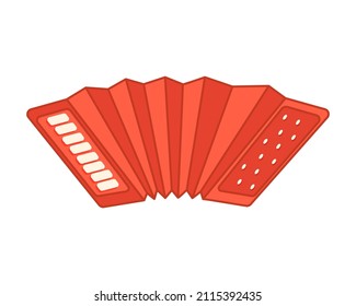 Accordion icon vector illustration. Musical instrument, national folk music.