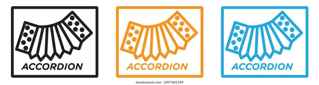 Accordion icon vector logo set collection for web app ui