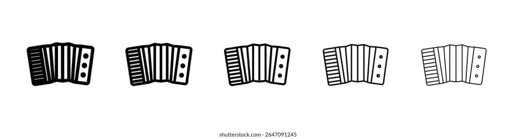 ícone acordeão símbolo de contorno de vetor ou ilustração