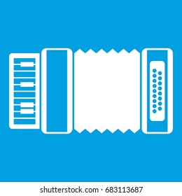 Accordion icon white isolated on blue background vector illustration