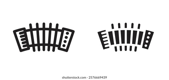 Accordion icons in outline and stroke versions